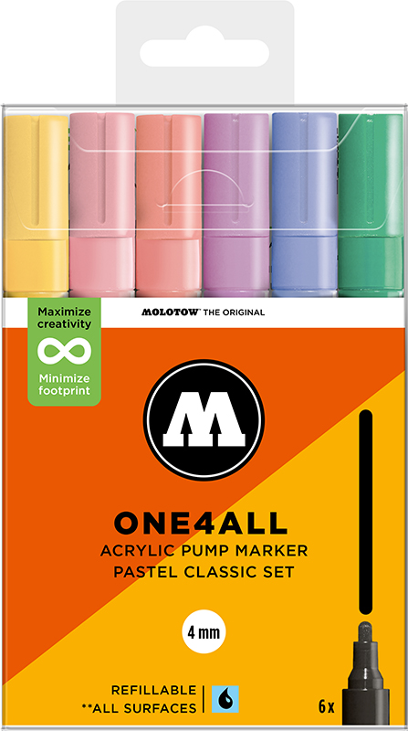 Image of Akrylmarkerset Molotow ONE4ALL 227HS Pastel Classic Set 200839 4250397674469