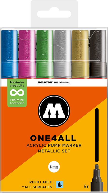 Image of Akrylmarkerset Molotow ONE4ALL 227HS Metallic Set 200842 4250397674490