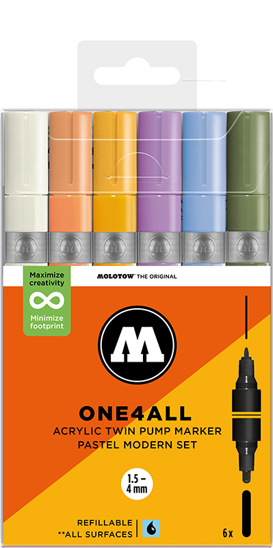 Image of Akrylmarkerset Molotow ONE4ALL  Acrylic Twin Pastel Modern Set 200860 4250397674735