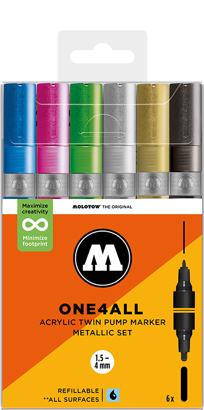 Image of Akrylmarkerset Molotow ONE4ALL  Acrylic Twin Metallic Set 200862 4250397674759