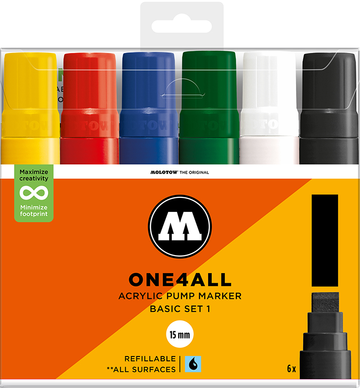 Image of Akrylmarkerset Molotow ONE4ALL 627HS Basic Set 1 200880 4250397674902