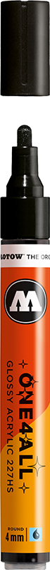 Image of Akrylmarker Molotow 227HS 4mm GLOSSY black 227352 4250397667720