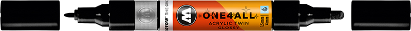 Image of Akrylmarker Molotow 1,5 + 4mm GLOSSY black 227552 4250397667782