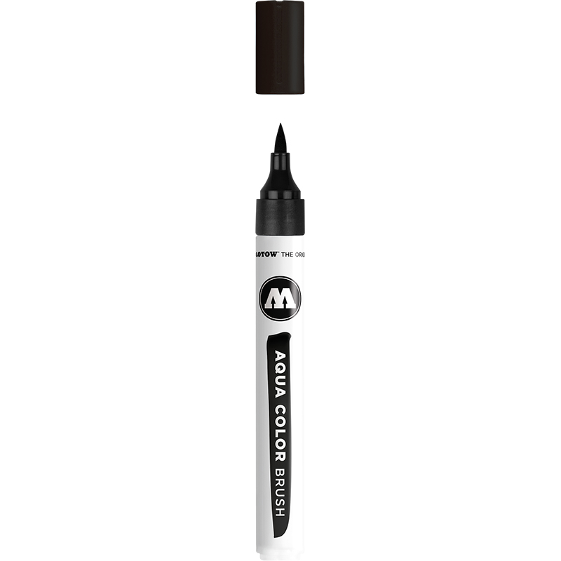 Image of Akvarellmarker Molotow Aqua Color Brush 022 deep black (3F) 727222 4250397643038