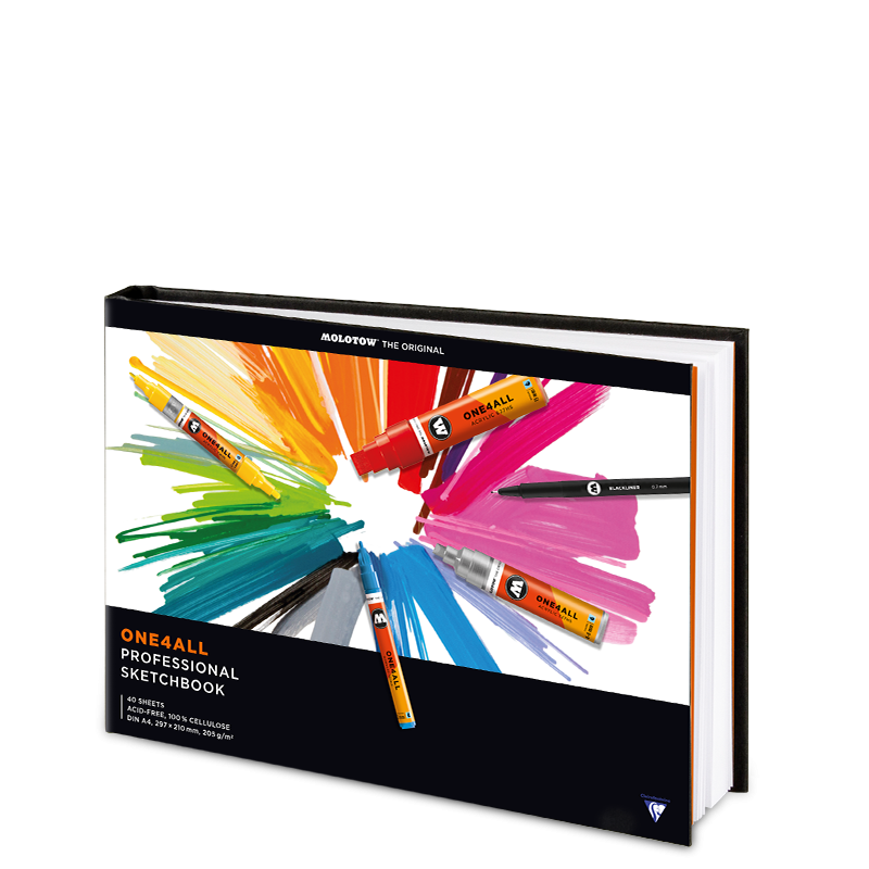 Image of Ritbok Molotow ONE4ALL Prof. Artbook A4 L. 40ark 205g 801201 4250397612058