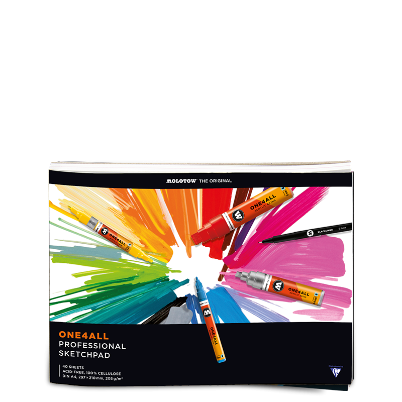 Image of Ritblock Molotow ONE4ALL Prof. Artpad A4 40ark 205g (5F) 801204 4250397648491