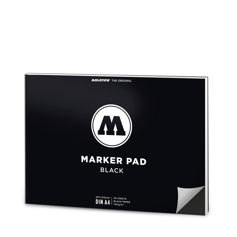 Image of Ritblock Molotow Black Pad Svart ppr. A4 30ark 150g (5F) 801212 4250397648569