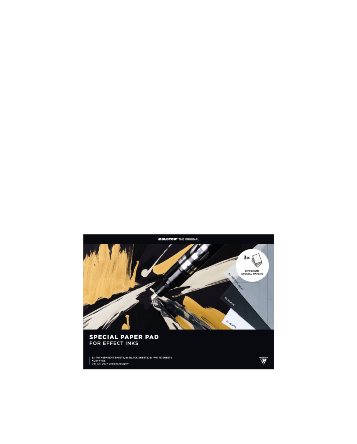 Image of Effektpapper Molotow A6 set om 3 olika papper x2 801221 4250397664491