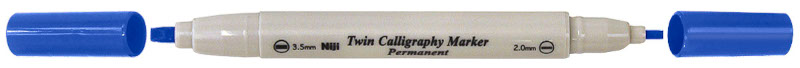 Image of Kalligrafipenna NiJi Twin Calligrafi Blå Perm. 136621 4937523160033