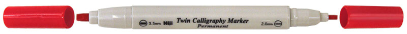 Image of Kalligrafipenna NiJi Twin Calligrafi Röd/Rose Perm. 136622 4937523160156
