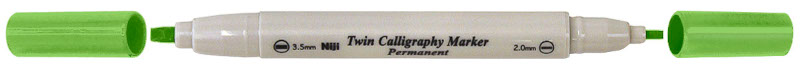 Image of Kalligrafipenna NiJi Twin Calligrafi Ljusgrön Perm. 136629