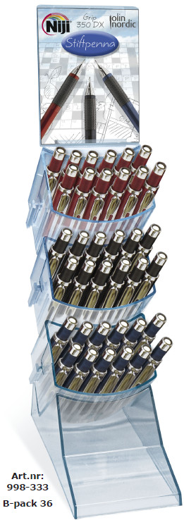Image of Ställ NiJi Grip 350DX Stiftpenna Display x36 3st plexidelar+skylt utgår 998333