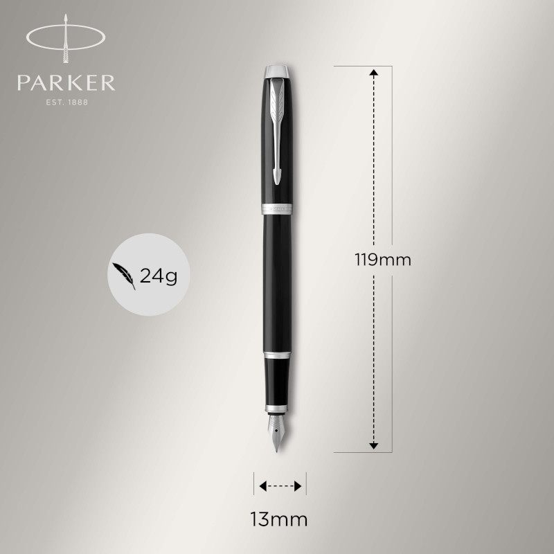 Image of Reservoarpenna Parker IM Black Lacquer C.T Fountain pen M Blue 1931651 3501179316512