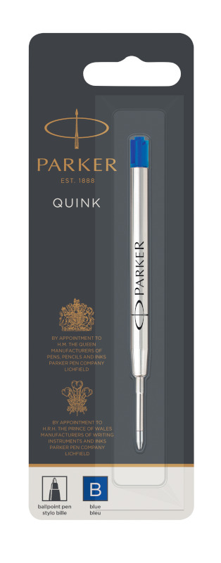 Image of Refill Parker Ballpen Quink B Blue 1-Blister 1950365 3501179503653