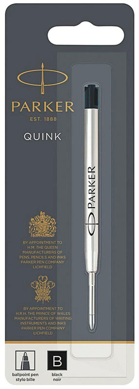 Image of Refill Parker Ballpen Quink B Black 1-Blister 1950366 3501179503660