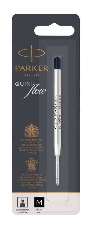 Image of Refill Parker Ballpen Quinkflow M Black 1-Blister 1950369 3501179503691