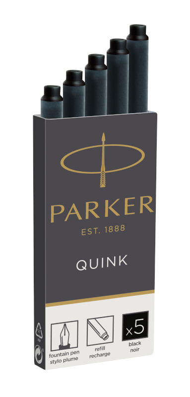 Image of Bläckpatron Parker Ink Cartridge Quink Black 5-p 1950382 3501179503820