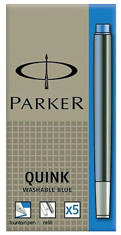 Image of Bläckpatron Parker Ink Cartridge Quink Blue 5-p Blister 1950403 3501179504032