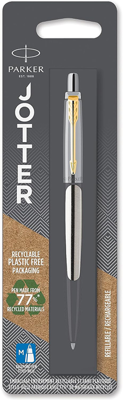 Image of Kulspetspenna Parker Jotter Stainless Steel G.T. Ballpen M Blue ink 1-Blister 1953206 3501179532066