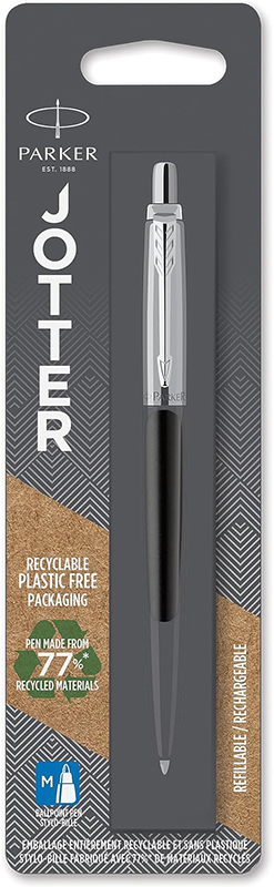 Image of Kulspetspenna Parker Jotter Bond Street Black C.T. Ballpen M Blue 1-Blister 1953207 3501179532073