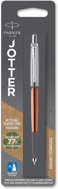 Image of Kulspetspenna Parker Jotter Chelsea Orange C.T. Ballpen M Blue ink 1-Blister 1953242 3501179532424