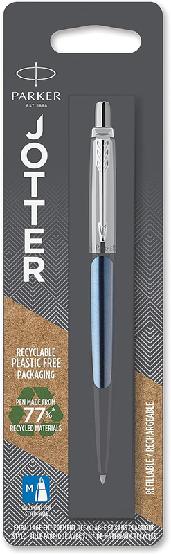 Image of Kulspetspenna Parker Jotter Waterloo Blue C.T. Ballpen M Blue ink 1-Blister 1953245 3501179532455