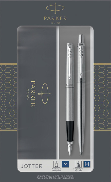 Image of Pennset Parker Jotter Stainless Steel CT Duoset Kula & Reservoar 2093258 3026980932589