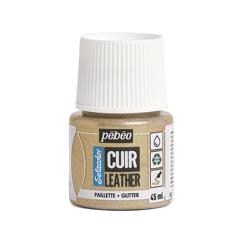 Image of Läderfärg Pebeo Cuir Leather 45ml - Glitter Gold 295637 3167862956375
