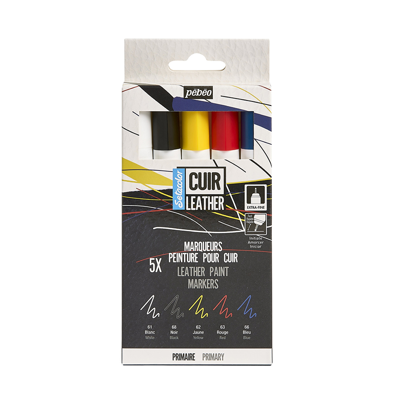 Image of Läderfärg Pebeo Cuir Leather Marker Kit X5 Primary 295687 3167862956870