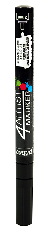 Image of Oljebaserad Marker Pebeo 4ARTIST MARKER 2 MM RONDE NOIR 580024 3167865800248