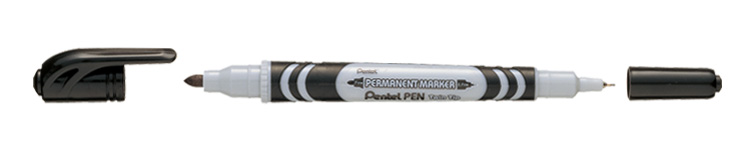 Image of Märkpenna Pentel N75W-A Twin Marker Svart 2407501 4711577043869