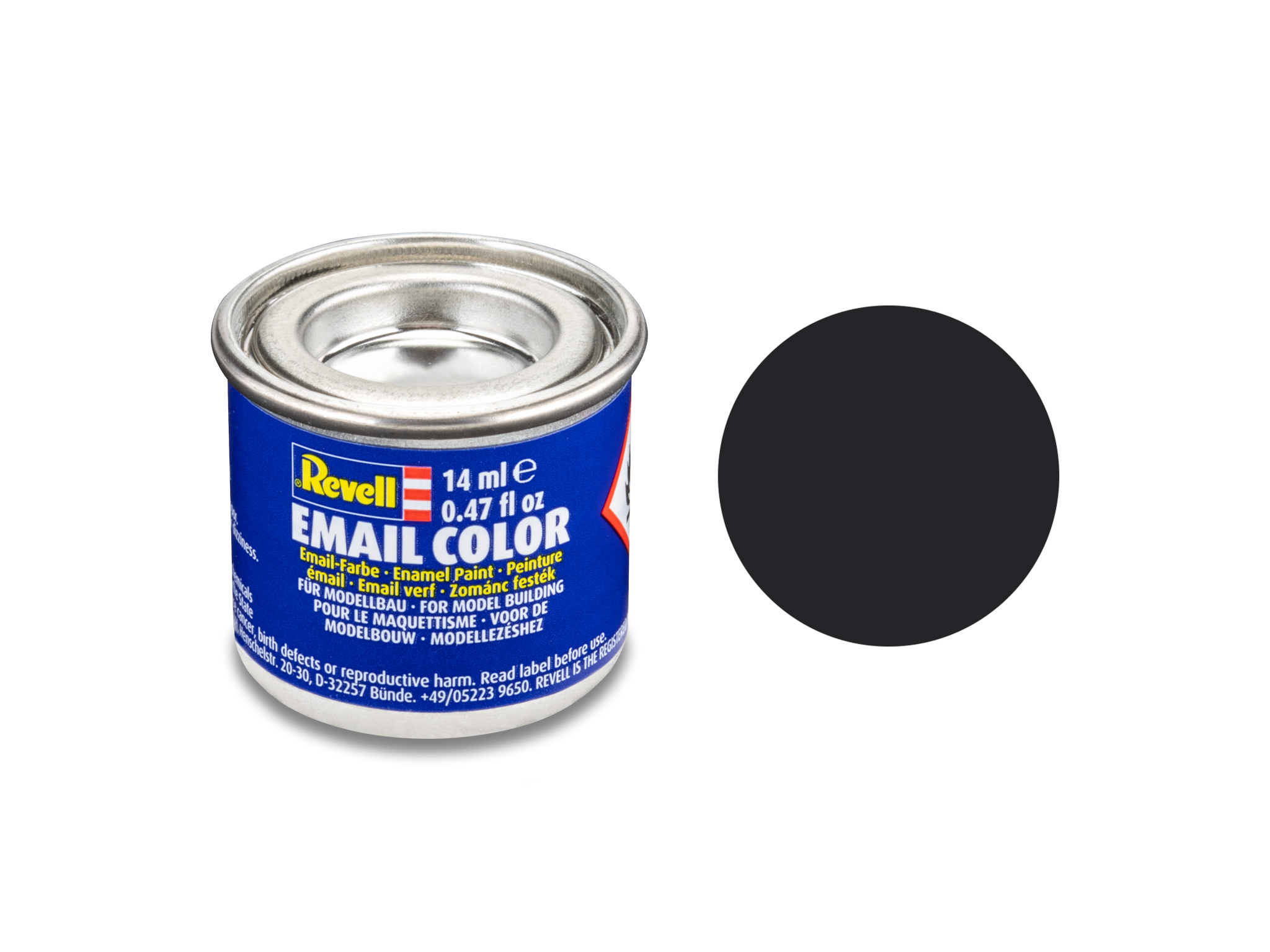 Image of Hobbyfärg Revell Enamel 14 ml. tar black, mat 632106 42021766
