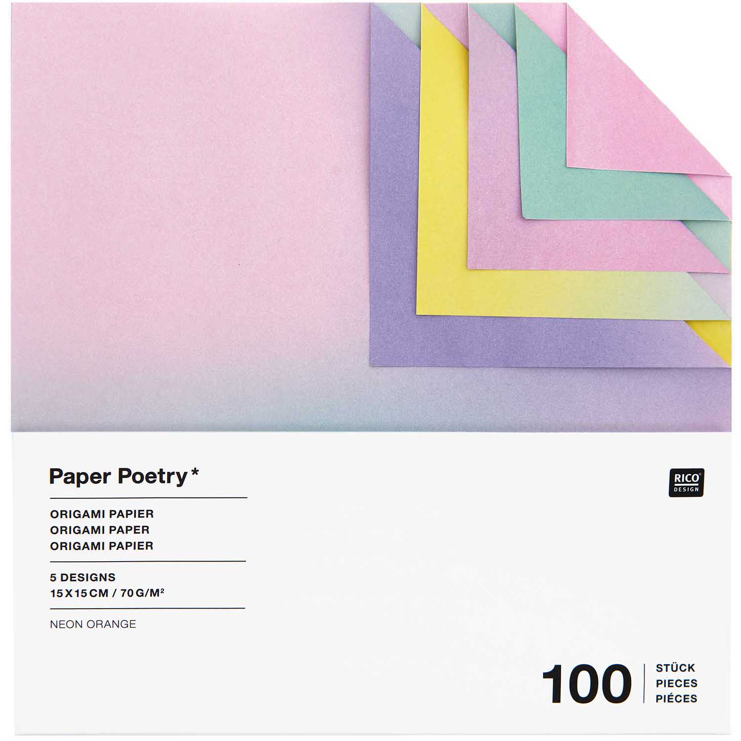 Image of Origami Duo Color, Blurry Gradient , 15 x 15 cm 100-p 300892 4051271418076