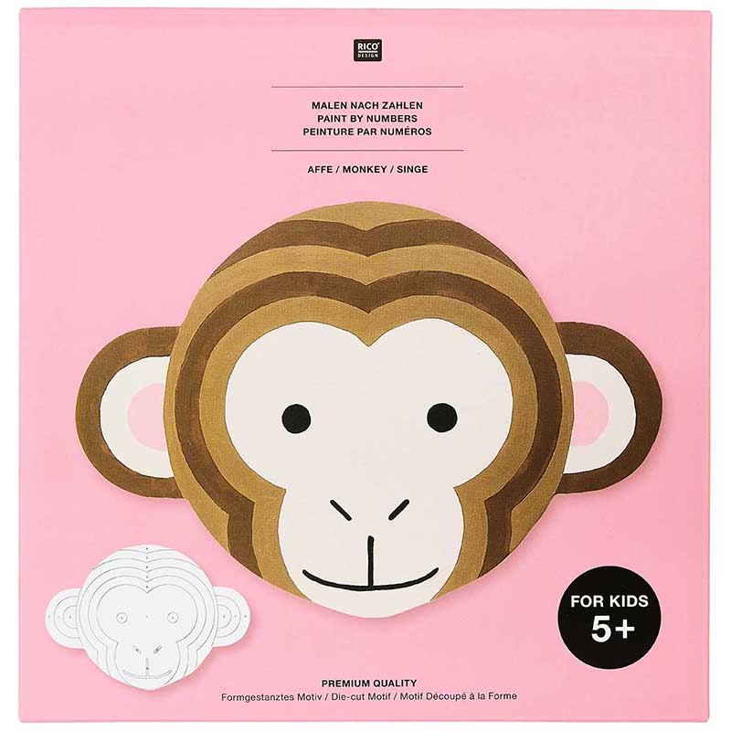 Image of Paint by numbers set RICO, monkey, FSC 100% 800652 4065166077002