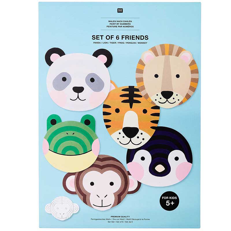 Image of Paint by numbers set RICO of 6 friends, 6 motifs, FSC 100% 800653 4065166077019