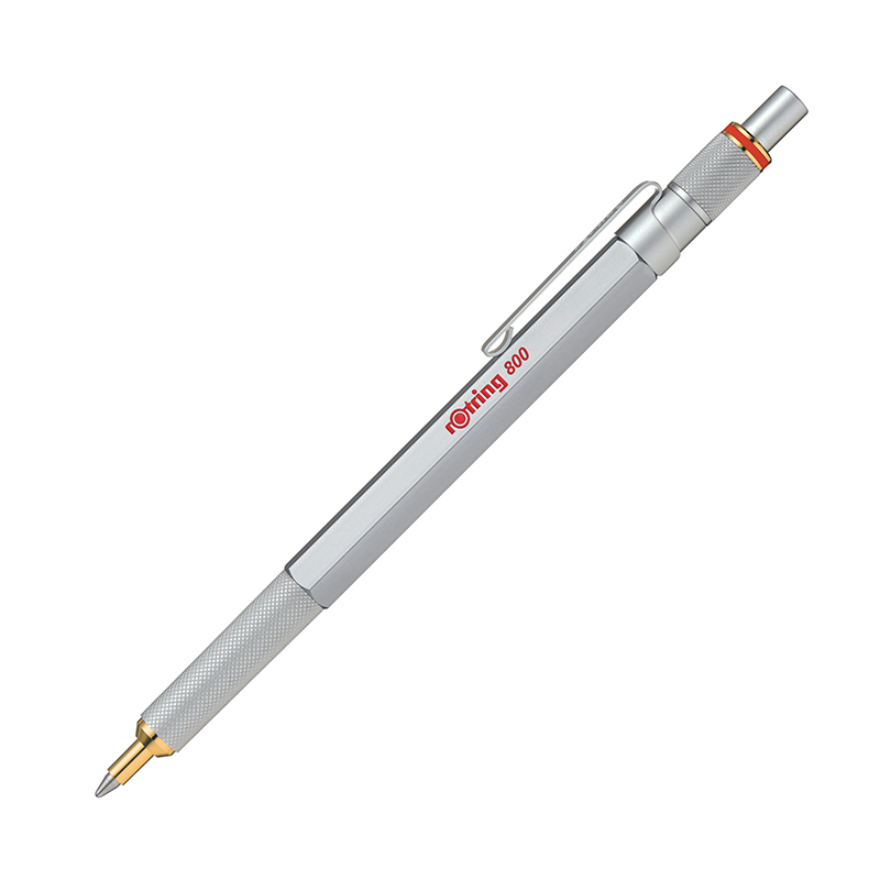 Image of ROTRING 800 BP M. SILVER BARREL GB1 BLACK Gift Box 2032580 4895151500068