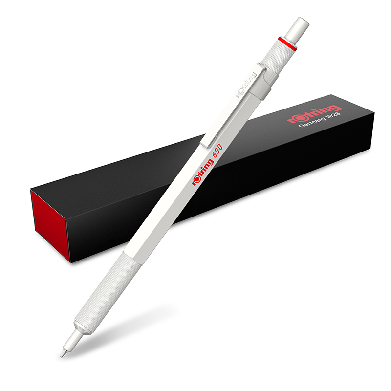 Image of ROTRING 600 BP M. PEARL WHITE BARREL GB1 BLACK Gift Box 2183890 3026981838903