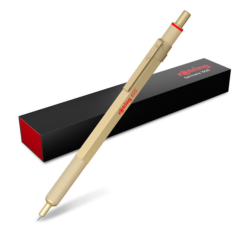 Image of ROTRING 600 BP M. GOLD BARREL GB1 BLACK Gift Box 2183911 3026981839115