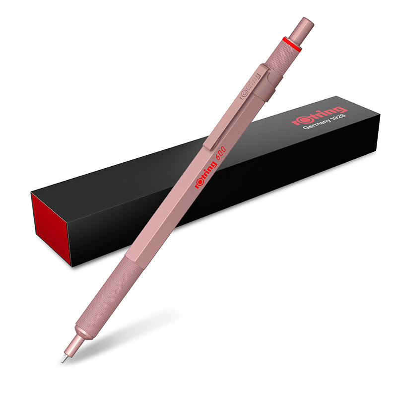 Image of ROTRING 600 BP M. ROSE GOLD BARREL GB1 BLACK Gift Box 2183912 3026981839122