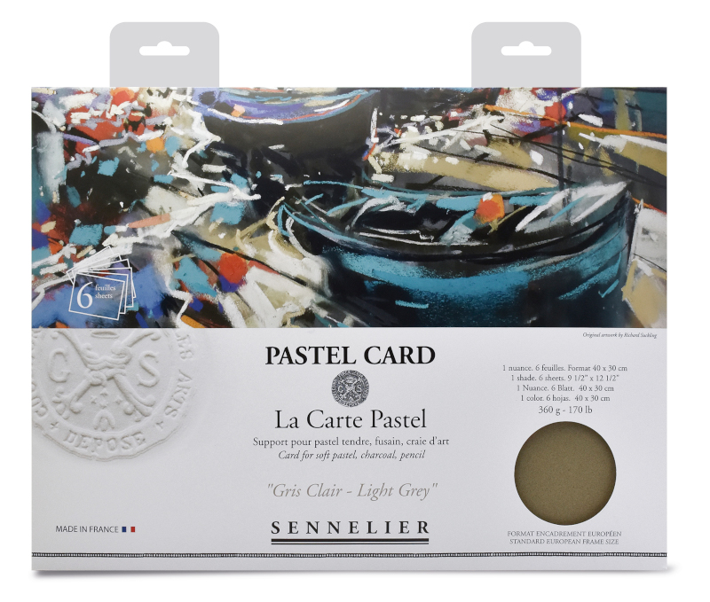 Image of Pastellpapper Sennelier Pastel Card pack - 6 sheets 40x30cm - Monochrome light grey 26220012 3046451903962