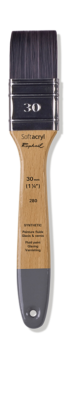 Image of Syntetpensel Raphael SoftAcryl Moddlare FLAT brush. 30mm (3F) 280030 3046450136729