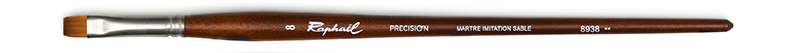 Image of Syntetpensel Raphael Precision 8938 Flat kort  LH st 8 (5F) 8938008 3046450035565