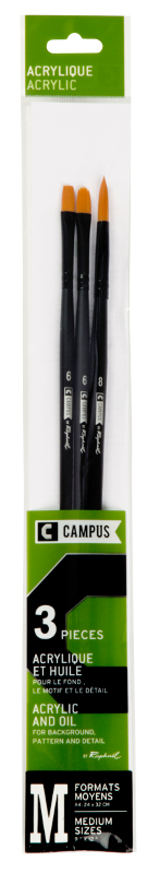 Image of Syntetpenselset Campus 3 acrylic brushes M  (3F) 1040300 3046450012047