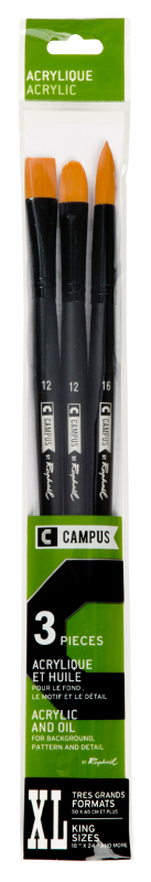 Image of Syntetpenselset Campus 3 acrylic brushes XL  (3F) 1040500 3046450012061
