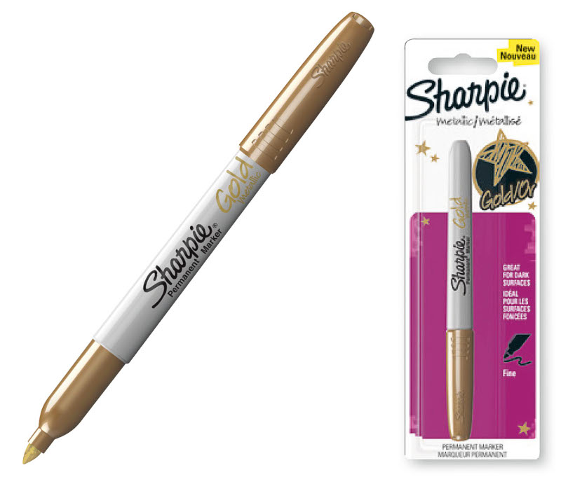 Image of Sharpie Metallic Permanent Marker Fine Gold Blister 1986003 3501178491111