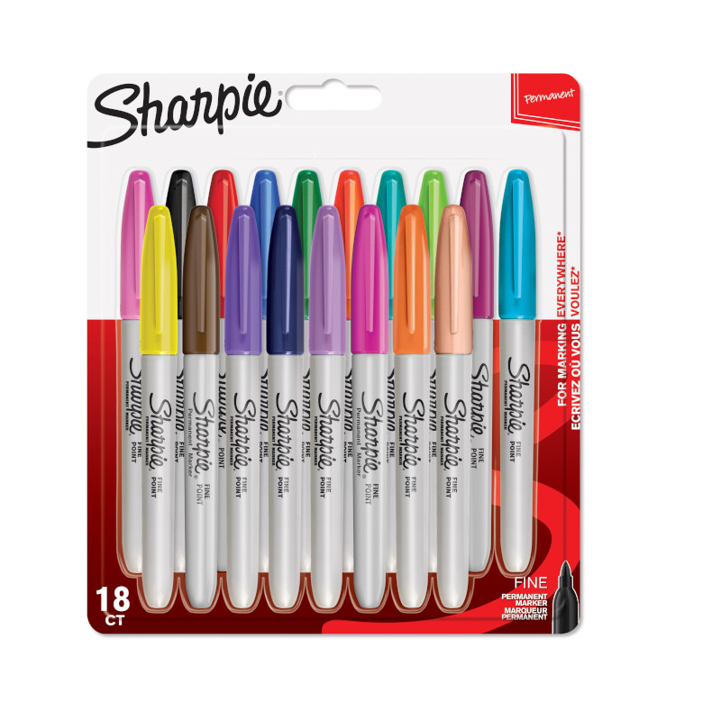 Image of Fiberpennset Sharpie Fine Perm. Market 18-Blister F  Assorted colours 1996112 3501179961125