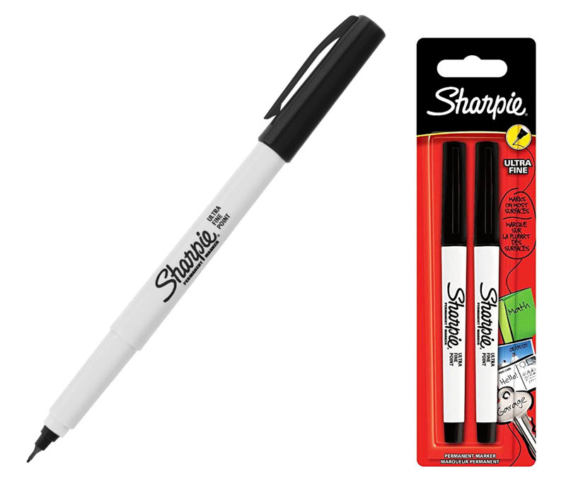 Image of Fiberpenna Sharpie Ultra Fine Perm.,2- Black Blister 1985878 03501179858784