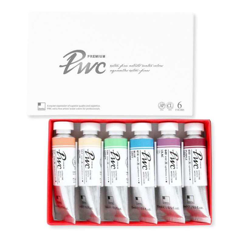 Image of Akvarellset ShinHan Premium PWC 6x15ml tuber Tint Colors Set A 12151540006 8803332870066