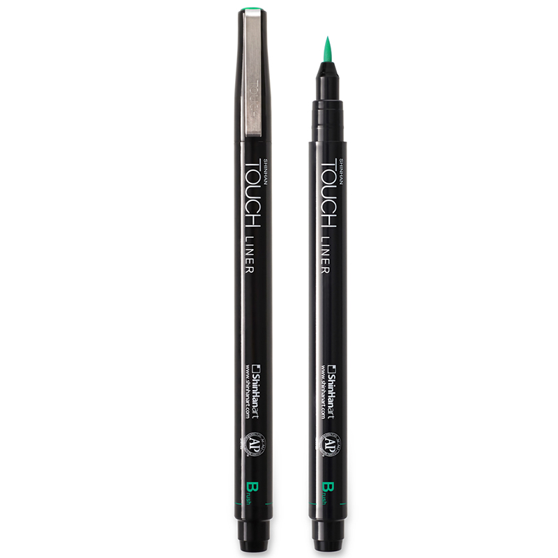 Image of Fineliner Touch Liner BRUSH 0.1mm Green (12F) 4300400 8809326420194