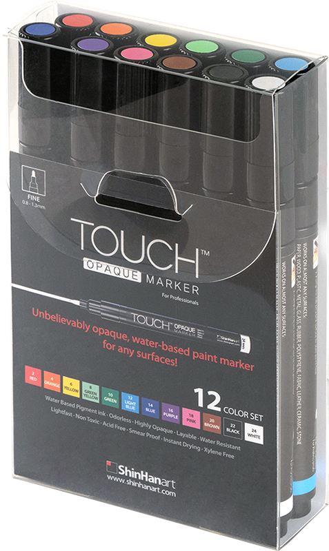 Image of TOUCH Opaque Marker 12Colors SET - Fine 86150032002 8803332041961